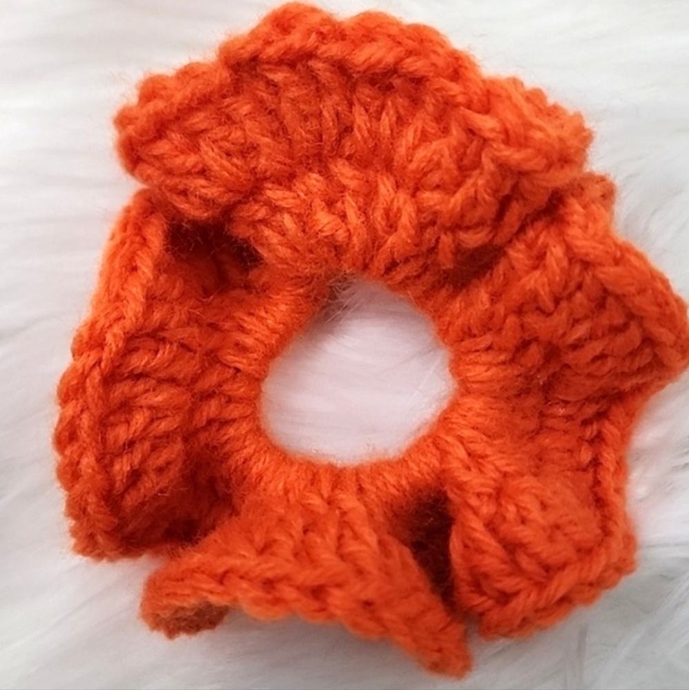Handmade Textured Crocheted Scrunchies Ponytail Holder Hair Tie Set Of 4 - New - Picture 7 of 11